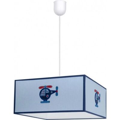 Lampada Sospensione Elicottero Fabrilamp - Tessuto Blu Lampada Sospensione Elicottero Fabrilamp - Tessuto Blu