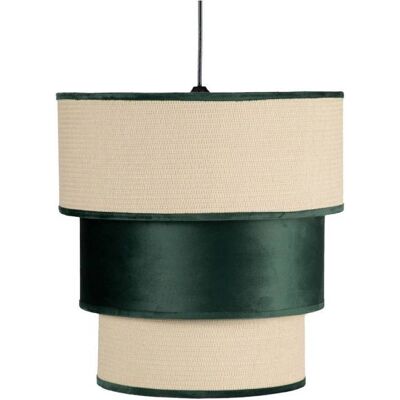 Lampada a Sospensione Fabrilamp Lucio - Tessuto Verde - E27 - 60 W - Design Moderno Lampada a Sospensione Fabrilamp Lucio - Tessuto Verde - E27 - 60 W - Design Moderno