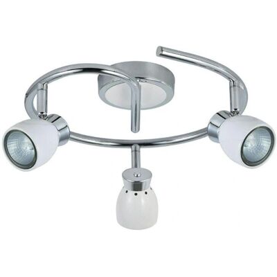 Fabrilamp Luce da soffitto Chacho 3xGU10 Bianco/Cromo - Lampada da soffitto Fabrilamp Luce da soffitto Chacho 3xGU10 Bianco/Cromo - Lampada da soffitto