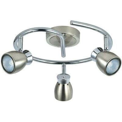 Fabrilamp Chacho Plafoniera - Cromo/Nichel - 3 GU10 - 14x30x30cm Fabrilamp Chacho Plafoniera - Cromo/Nichel - 3 GU10 - 14x30x30cm