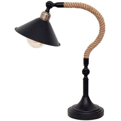 Fabrilamp Schwarze Seil Tischlampe - Vintage Rustikal Fabrilamp Schwarze Seil Tischlampe - Vintage Rustikal