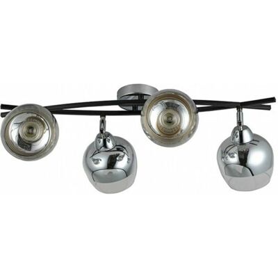 Lampadario Denali di Fabrilamp - Cromo, Nero, E27 Lampadario Denali di Fabrilamp - Cromo, Nero, E27