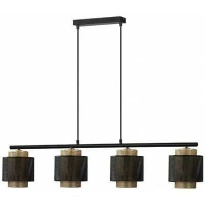 Lampadario Kyoto Fabrilamp - Metallo Nero / Oro - 4xE27 - 148cm altezza - Lampadario Lampadario Kyoto Fabrilamp - Metallo Nero / Oro - 4xE27 - 148cm altezza - Lampadario