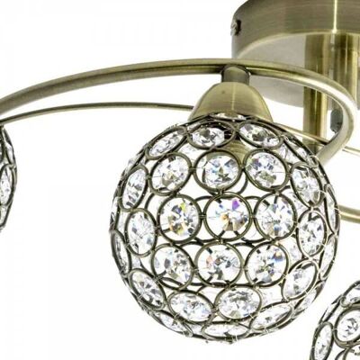 FABRILAMP Kegan Cuir Verre 4 Lumières Plafond - Publicité FABRILAMP Kegan Cuir Verre 4 Lumières Plafond - Publicité