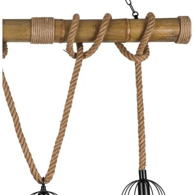 Fabrilamp Soga Suspension en Corde - 3 E27 - Style Vintage Rustique - Publicité Fabrilamp Soga Suspension en Corde - 3 E27 - Style Vintage Rustique - Publicité