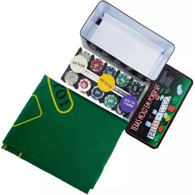 Unknown - Fichas de Poker 100/200 - Caja Metálica - Poker Set Unknown - Fichas de Poker 100/200 - Caja Metálica - Poker Set
