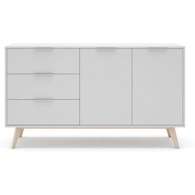 Calicosy Campus Buffet - White - 2 Doors, 3 Drawers - 140cm Calicosy Campus Buffet - White - 2 Doors, 3 Drawers - 140cm