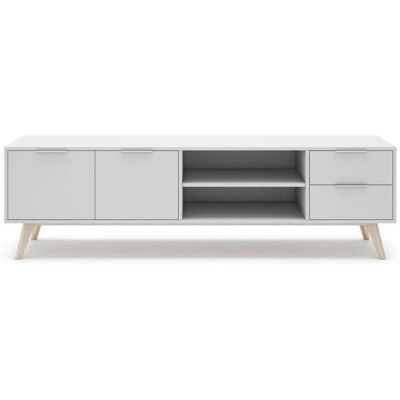 Calicosy Modèle L180cm - Meuble TV scandinave avec 2 portes - Publicité Calicosy Modèle L180cm - Meuble TV scandinave avec 2 portes - Publicité