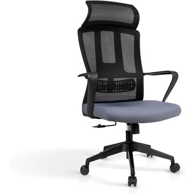 Silla de oficina gris y negra Hispanohogar Ethan - Malla y Tela Ergonómica Silla de oficina gris y negra Hispanohogar Ethan - Malla y Tela Ergonómica