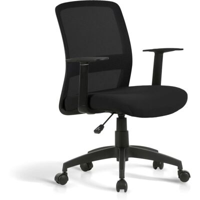 Silla de Oficina Hispanohogar Devon - Ajustable, Respaldo en malla, Negro Silla de Oficina Hispanohogar Devon - Ajustable, Respaldo en malla, Negro