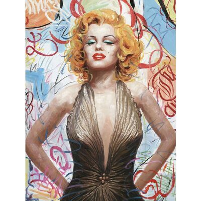 Cuadro Marilyn Cómic en Lienzo al Óleo - 70x100cm Cuadro Marilyn Cómic en Lienzo al Óleo - 70x100cm
