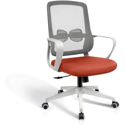 Silla de oficina HISPANOHOGAR Leah - Ajustable, malla, teja y blanco Silla de oficina HISPANOHOGAR Leah - Ajustable, malla, teja y blanco