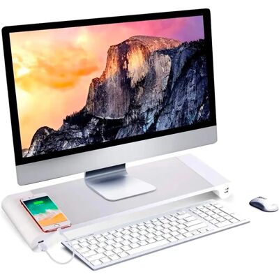Support de moniteur portable NK - Charge USB 22W, Argent Support de moniteur portable NK - Charge USB 22W, Argent