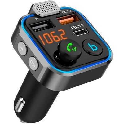 Transmetteur FM Bluetooth NK - Radio Voiture, USB-C, M/L Transmetteur FM Bluetooth NK - Radio Voiture, USB-C, M/L