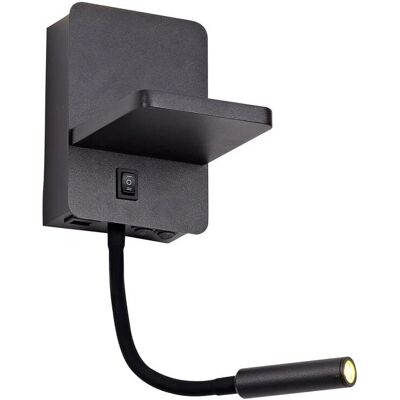 Cristalrecord Lampada da muro LED Rob2 - 5W+3W - Nero Cristalrecord Lampada da muro LED Rob2 - 5W+3W - Nero