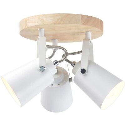Cristal Record Dera Luz de Techo de Madera Natural 3xE14 Cristal Record Dera Luz de Techo de Madera Natural 3xE14