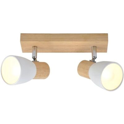 Cristal Record Lampada da Soffitto - Legno Naturale con Faretti Regolabili Cristal Record Lampada da Soffitto - Legno Naturale con Faretti Regolabili