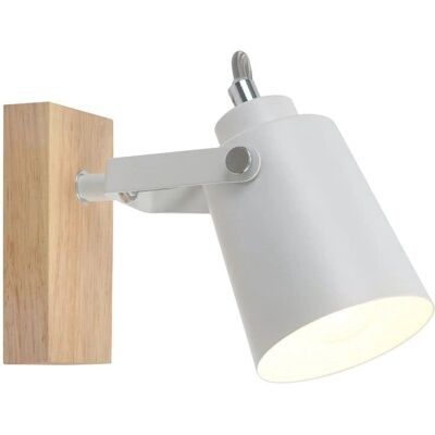 Cristalrecord Lampada da Soffitto - Faretto Orientabile Legno Bianco Cristalrecord Lampada da Soffitto - Faretto Orientabile Legno Bianco