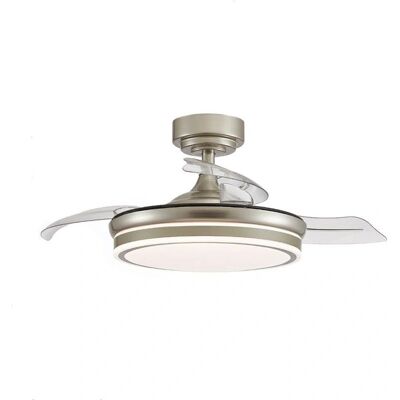 Cristal Record Lighting Mini Moss Nickel LED Deckenventilator - Kleiner Raum Cristal Record Lighting Mini Moss Nickel LED Deckenventilator - Kleiner Raum