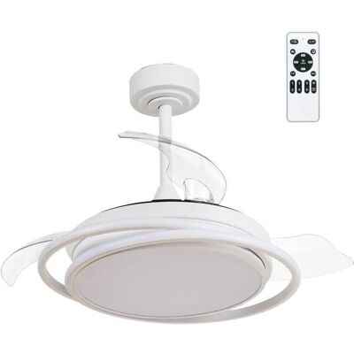 CristalRecord Antila Mini Weiß Deckenventilator - Dimmbares LED, Reversibel CristalRecord Antila Mini Weiß Deckenventilator - Dimmbares LED, Reversibel