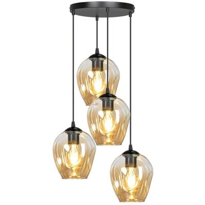 Wonderlamp Suspension en verre ambré - Style vintage - Publicité Wonderlamp Suspension en verre ambré - Style vintage - Publicité