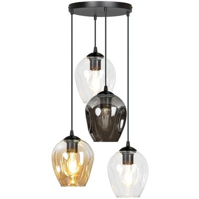 Wonderlamp Lámpara colgante vintage con 4 pantallas de vidrio - Iluminación Wonderlamp Lámpara colgante vintage con 4 pantallas de vidrio - Iluminación