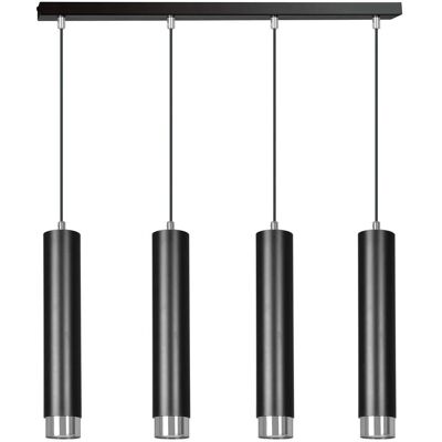 Wonderlamp Suspension avec 4 abat-jour cylindriques - Plafonnier - Publicité Wonderlamp Suspension avec 4 abat-jour cylindriques - Plafonnier - Publicité