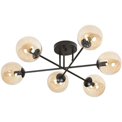 Wonderlamp - Vesta Amber - Verre ambré - Six globes - Plafonnier - Publicité Wonderlamp - Vesta Amber - Verre ambré - Six globes - Plafonnier - Publicité