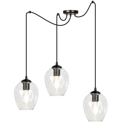 Wonderlamp Suspension avec Abat-Jours en Verre Transparent Ajustables - Suspension - Publicité Wonderlamp Suspension avec Abat-Jours en Verre Transparent Ajustables - Suspension - Publicité