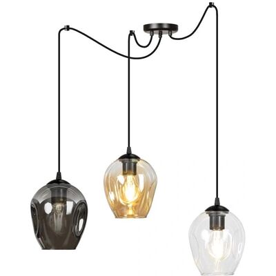 Wonderlamp Lámpara colgante ajustable con pantallas de vidrio Wonderlamp Lámpara colgante ajustable con pantallas de vidrio