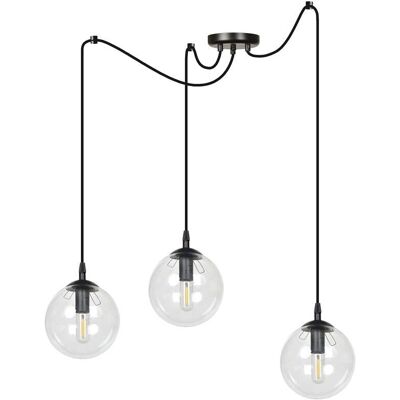 Wonderlamp Suspension réglable avec 3 globes en verre - Publicité Wonderlamp Suspension réglable avec 3 globes en verre - Publicité