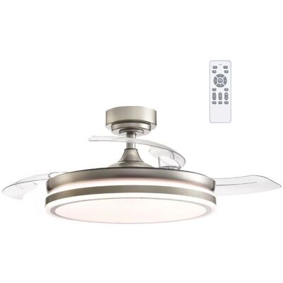 Ventilador de Techo Wonderlamp Níquel con Aspas Retráctiles - 106cm Ventilador de Techo Wonderlamp Níquel con Aspas Retráctiles - 106cm