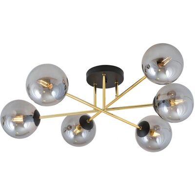 Wonderlamp Lampe de plafond noire à six globes - Décoration Moderne - Publicité Wonderlamp Lampe de plafond noire à six globes - Décoration Moderne - Publicité
