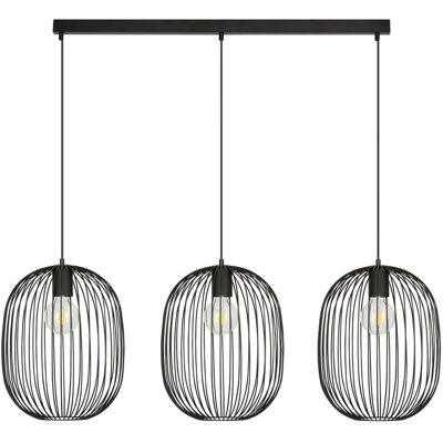 Wonderlamp Suspension à grille noire - Grand plafonnier - Publicité Wonderlamp Suspension à grille noire - Grand plafonnier - Publicité