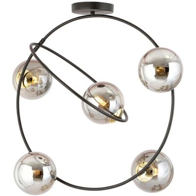 Wonderlamp Lampe de plafond noire et grise - Anneaux & Boules - Publicité Wonderlamp Lampe de plafond noire et grise - Anneaux & Boules - Publicité