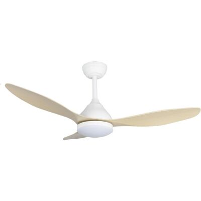 Cristal Record Ventilador de Techo Blanco Madera 20W 1900lm LED Regulable - Ventilador de Techo Cristal Record Ventilador de Techo Blanco Madera 20W 1900lm LED Regulable - Ventilador de Techo