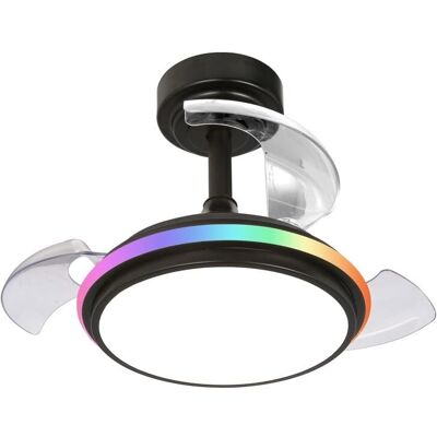 Cristalrecord - Ventilador de techo LED Antila Mini XS Negro 40W 3500Lm RGB CCT Regulable Cristalrecord - Ventilador de techo LED Antila Mini XS Negro 40W 3500Lm RGB CCT Regulable