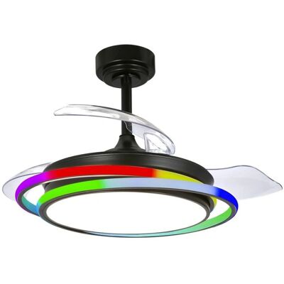 Cristalrecord - Ventilador de techo Antila Mini RGB Negro 45W 4500Lm Regulable Cristalrecord - Ventilador de techo Antila Mini RGB Negro 45W 4500Lm Regulable