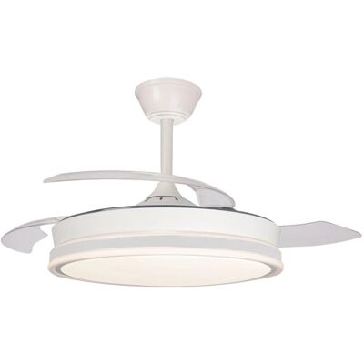 CristalRecord - Ventilador de Techo con Aspas Retráctiles, 45W, 4400Lm, CCT, Mando CristalRecord - Ventilador de Techo con Aspas Retráctiles, 45W, 4400Lm, CCT, Mando