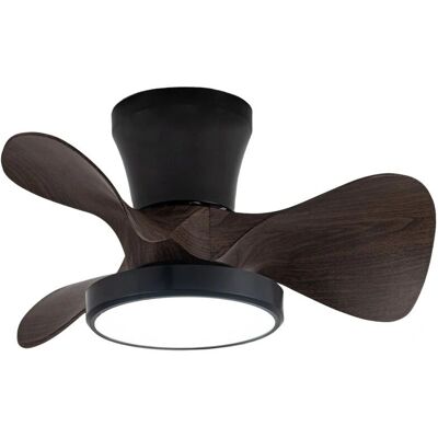 CristalRecord Ventilador de Techo LED Moll Negro Madera 20W 1900lm Regulable CristalRecord Ventilador de Techo LED Moll Negro Madera 20W 1900lm Regulable