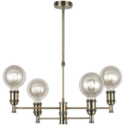 Cristal Record Miyako Lámpara Colgante de Bronce Antigua 4 Luces - Lámpara de Techo Cristal Record Miyako Lámpara Colgante de Bronce Antigua 4 Luces - Lámpara de Techo