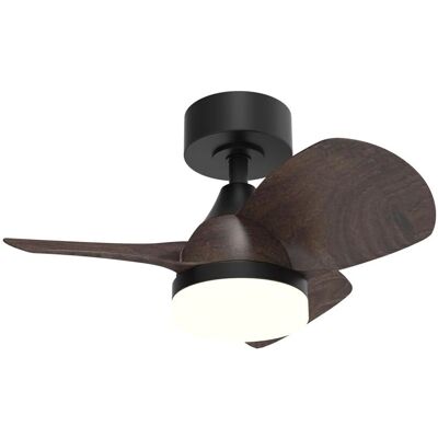 Ventilador de Techo Mini Wonderlamp con Luz LED, Negro/Roble - 60cm Ventilador de Techo Mini Wonderlamp con Luz LED, Negro/Roble - 60cm