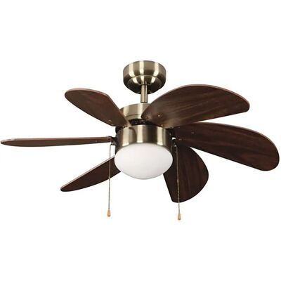 CRISTALRECORD - Ventilador de Techo 6 Aspas Madera Oscura - Habitaciones Pequeñas CRISTALRECORD - Ventilador de Techo 6 Aspas Madera Oscura - Habitaciones Pequeñas