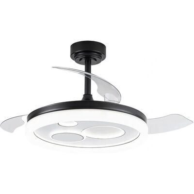Wonderlamp Raina Ventilador de Techo LED Retráctil Negro - Ventilador Wonderlamp Raina Ventilador de Techo LED Retráctil Negro - Ventilador