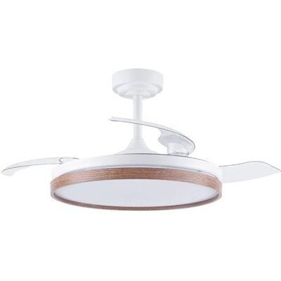 WONDERLAMP Ventilador de techo - Aspas retráctiles, LED 72W, Cerezo, CCT, 6 velocidades WONDERLAMP Ventilador de techo - Aspas retráctiles, LED 72W, Cerezo, CCT, 6 velocidades
