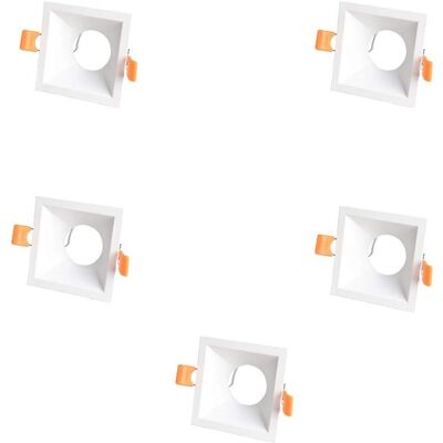 Wonderlamp Pack 5 Spots embutidos brancos GU10 Wonderlamp Pack 5 Spots embutidos brancos GU10