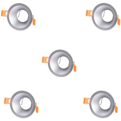 Wonderlamp Pack 5 Spots Encastrés Argentés GU10 8cm - Spot Encastre Wonderlamp Pack 5 Spots Encastrés Argentés GU10 8cm - Spot Encastre