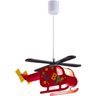 Lampada a soffitto per bambini elicottero rosso Wonderlamp - Decorazione stanza Lampada a soffitto per bambini elicottero rosso Wonderlamp - Decorazione stanza