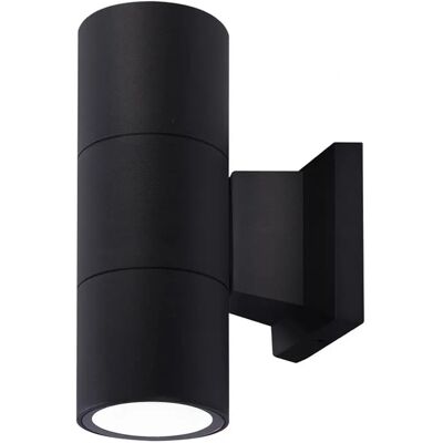Wonderlamp Applique Esterno 2 GU10 Nero Cilindrico Wonderlamp Applique Esterno 2 GU10 Nero Cilindrico