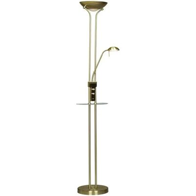 Wonderlamp Olimpia LED Staande Lamp met Plank & USB - Licht & Leer Wonderlamp Olimpia LED Staande Lamp met Plank & USB - Licht & Leer